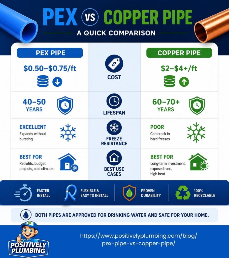 PEX vs. Copper Pipe: Which Is Right for Your Home? 2 pex vs copper pipe comparison