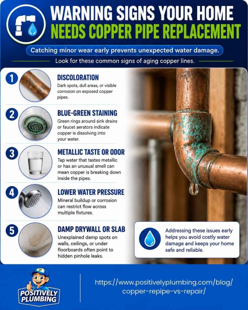 copper pipe failure warning signs