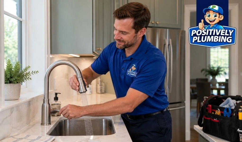 Kitchen Faucet Installation in Largo: What I Find Under the Sink 2 Plumber installing a kitchen faucet in Largo, FL.