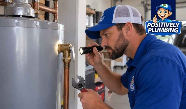 plumber inspecting relief valve for Replacing a Water Heater Relief Valve: What Happens and Why It Matters