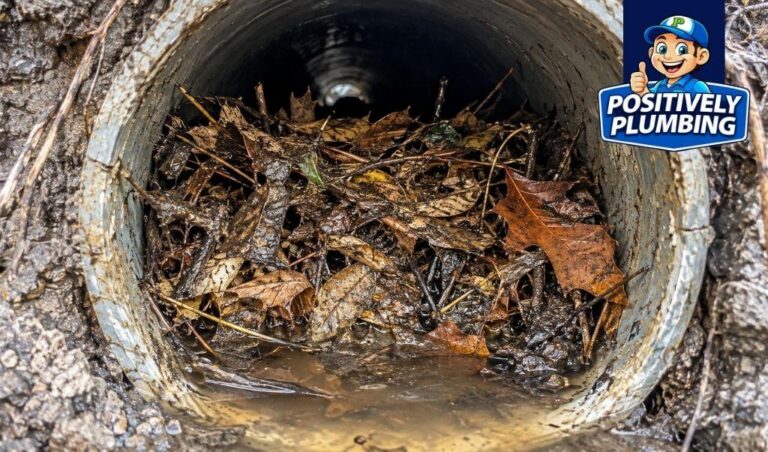 Sewer backup flooding a bathroom floor in a Pinellas County home